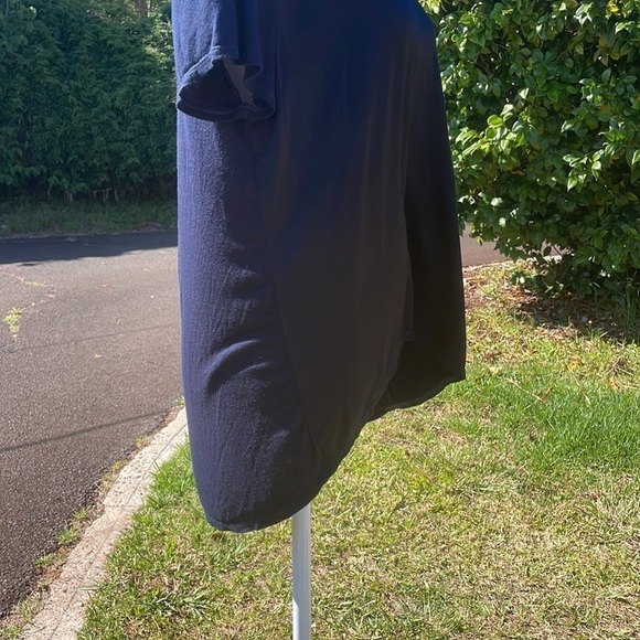 Xcvi Blue Satin Vneck Short Sleeve Tee M - Picture 7 of 10